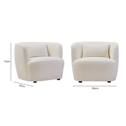 Bruge Cream Fabric Chair with Curved Back