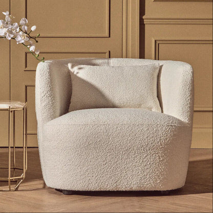 Bruge Cream Fabric Chair with Curved Back