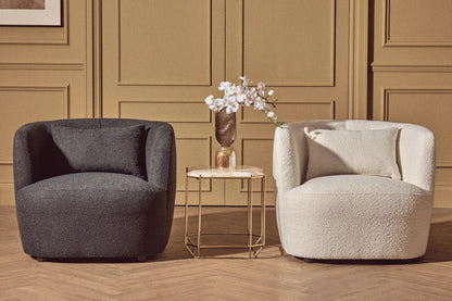 Bruge Cream Fabric Chair with Curved Back
