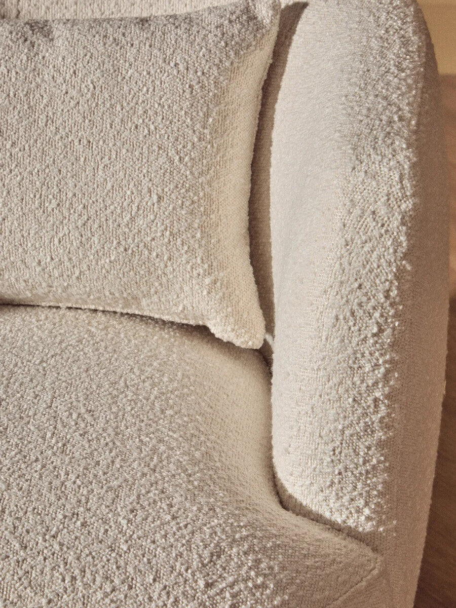 Bruge Cream Fabric Chair with Curved Back
