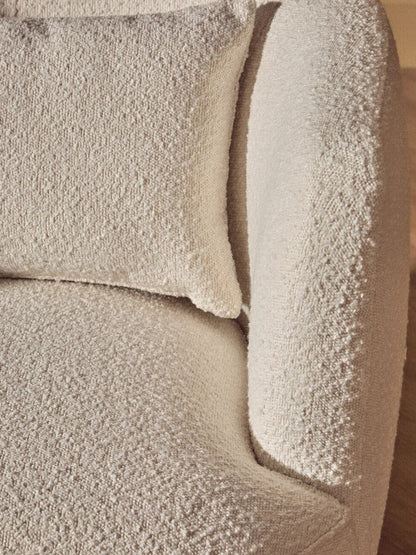Bruge Cream Fabric Chair with Curved Back