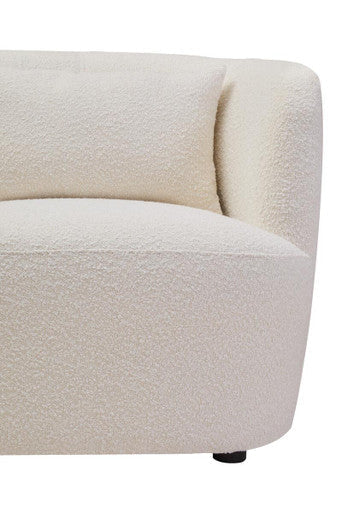 Bruge Cream Fabric Chair with Curved Back