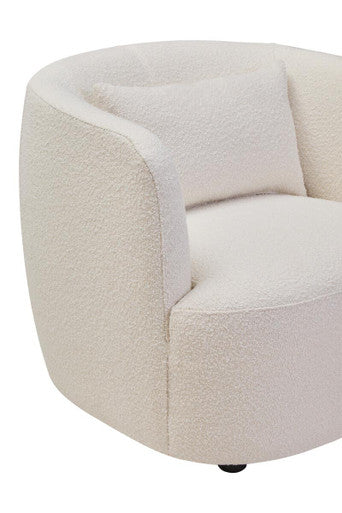 Bruge Cream Fabric Chair with Curved Back