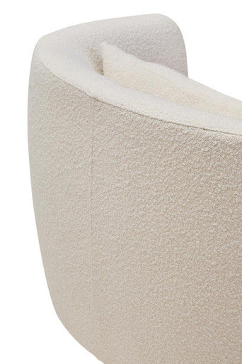 Bruge Cream Fabric Chair with Curved Back