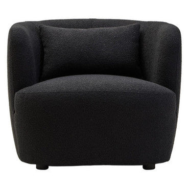 Bruge Black Fabric Chair with Curved Back