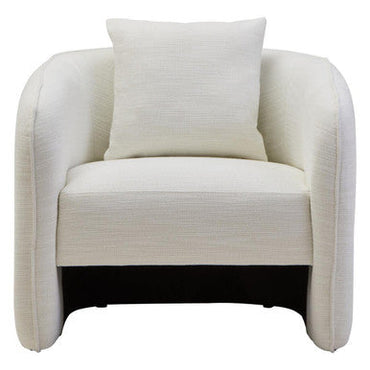 Bilani Cream Linen Effect Chair with Curved Back