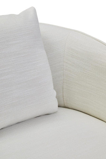 Bilani Cream Fabric Linen Effect Chair With Curved Back