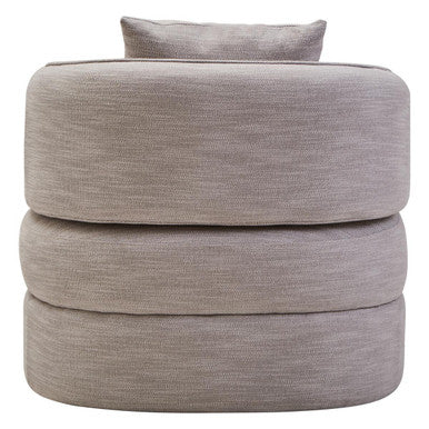 Bilani Grey Linen Effect Chair with Curved Back
