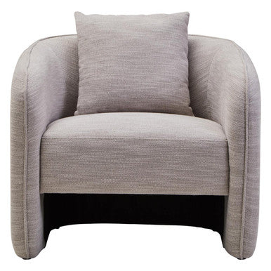 Bilani Grey Linen Effect Chair with Curved Back