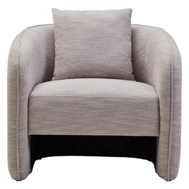 Bilani Grey Linen Effect Chair with Curved Back