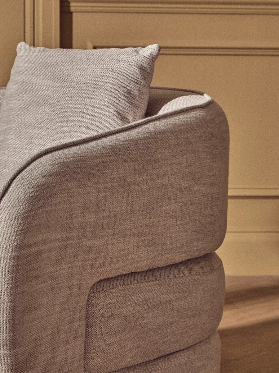 Bilani Grey Linen Effect Chair with Curved Back