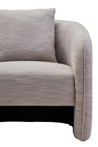 Bilani Grey Linen Effect Chair with Curved Back