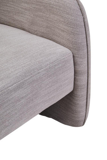 Bilani Grey Linen Effect Chair with Curved Back