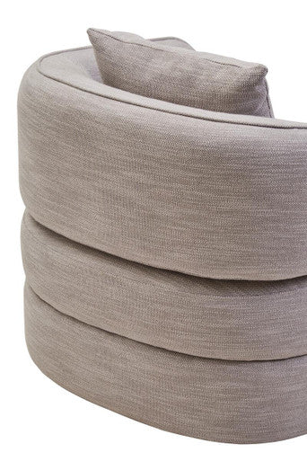 Bilani Grey Linen Effect Chair with Curved Back