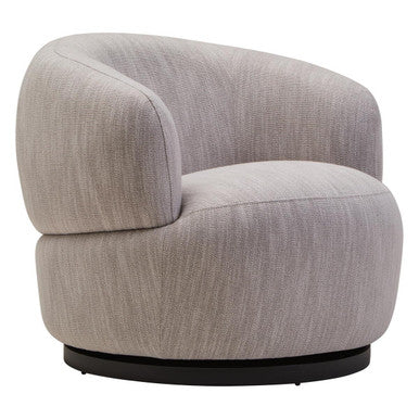 Textured Grey Curved Swivel Chair | Bordo