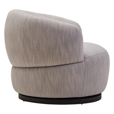 Textured Grey Curved Swivel Chair | Bordo