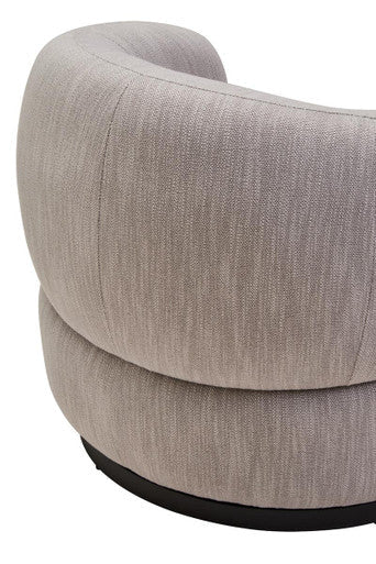 Textured Grey Curved Swivel Chair | Bordo