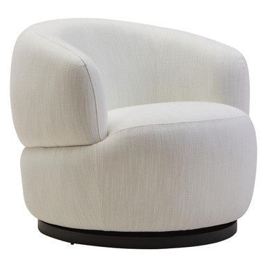 Textured Cream Curved Swivel Chair | Bordo