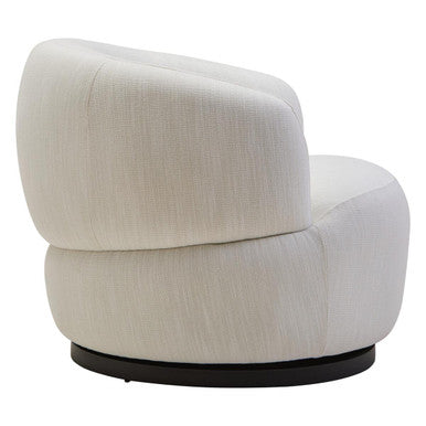 Textured Cream Curved Swivel Chair | Bordo