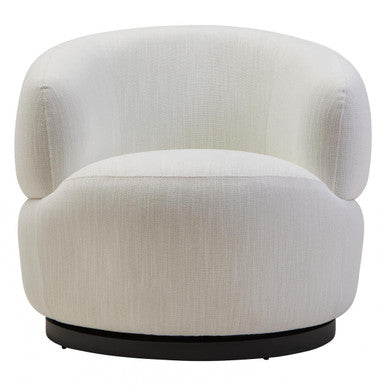Textured Cream Curved Swivel Chair | Bordo