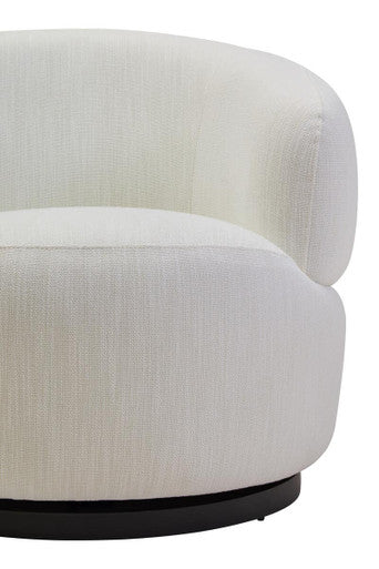 Textured Cream Curved Swivel Chair | Bordo