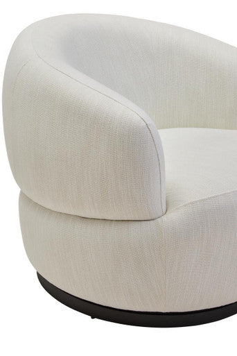 Textured Cream Curved Swivel Chair | Bordo