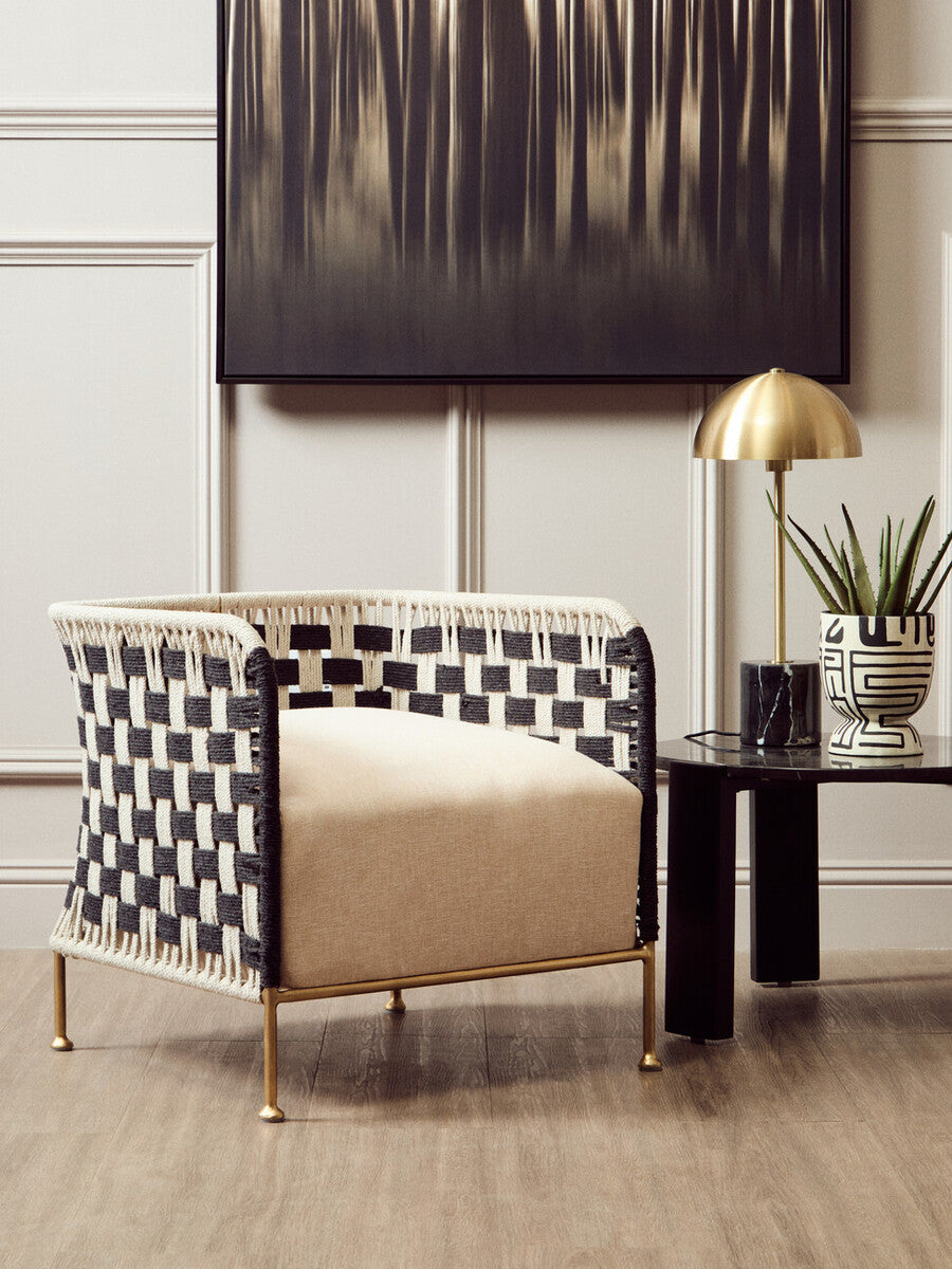 Black Round Marble Top Small Coffee Table with Black Acacia Legs | Palermo