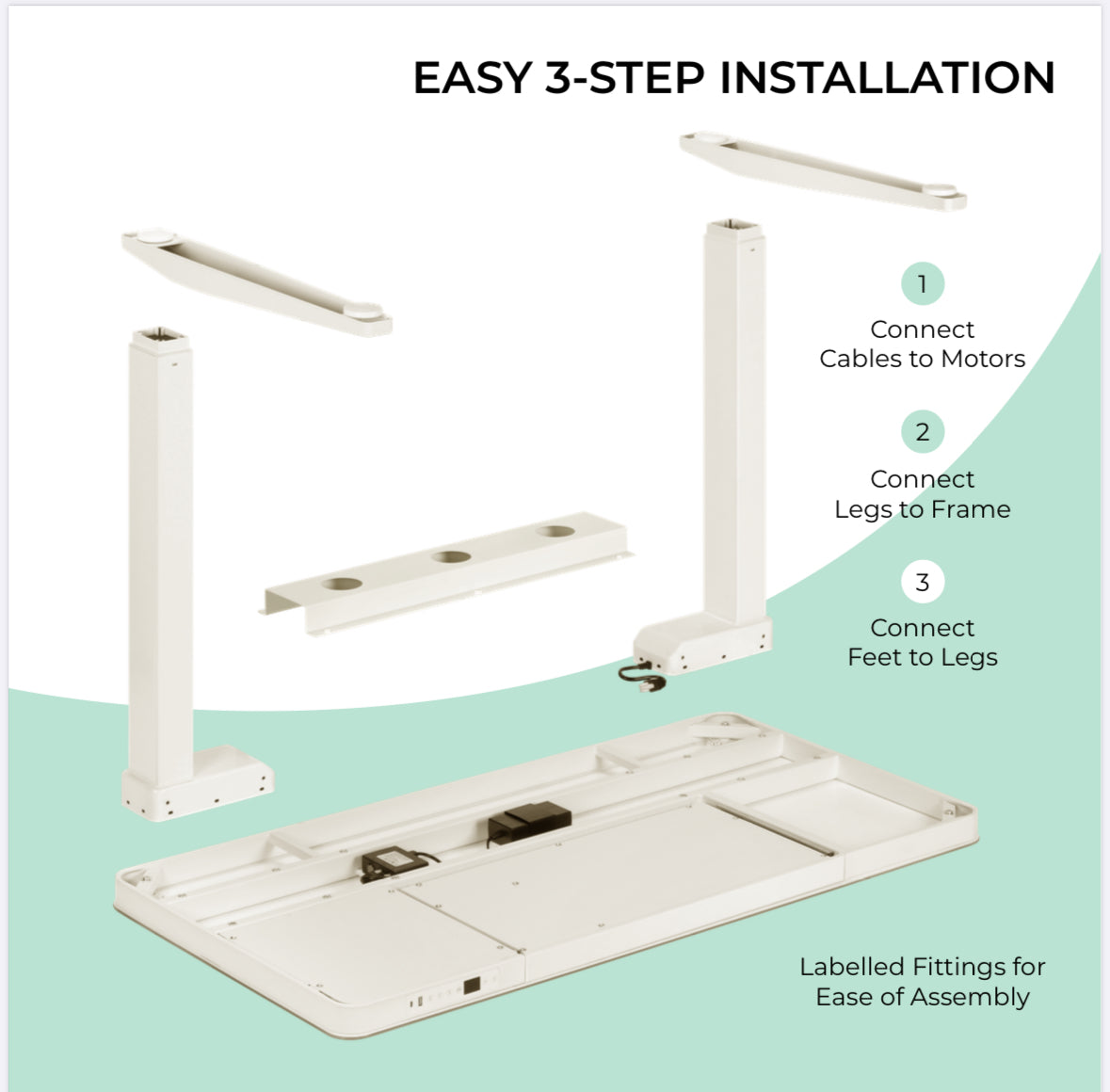 E-Max Desk Height Adjustable (Glass Top)