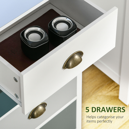 Chest of Drawers, 5-Drawer Dresser with Metal Handle