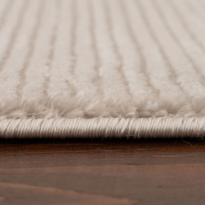 Carmel Beige-Cream Striped Rug | 6020