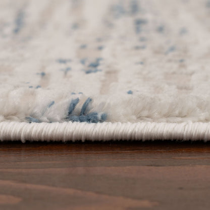 Carmel Cream-Blue Abstract Rug | 6030
