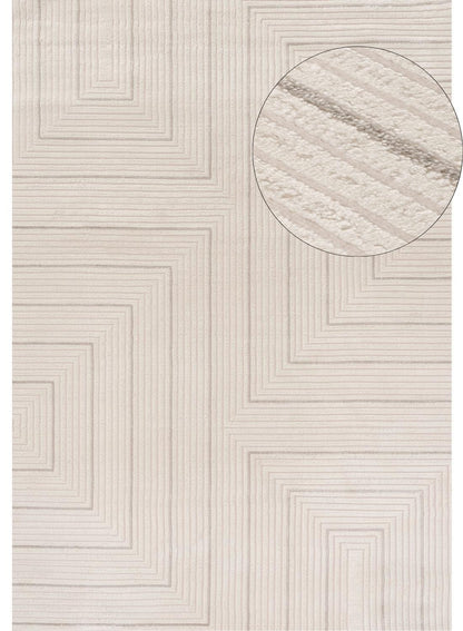 Carmel Cream-Grey Geometric Rug | 6040