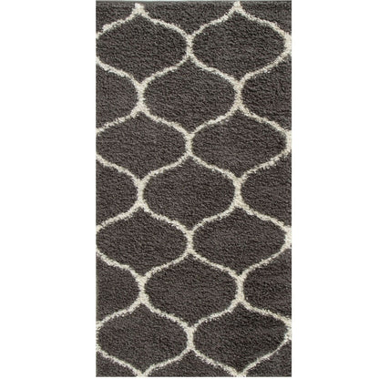 Moroccan Dark Grey Shaggy Rug | 640