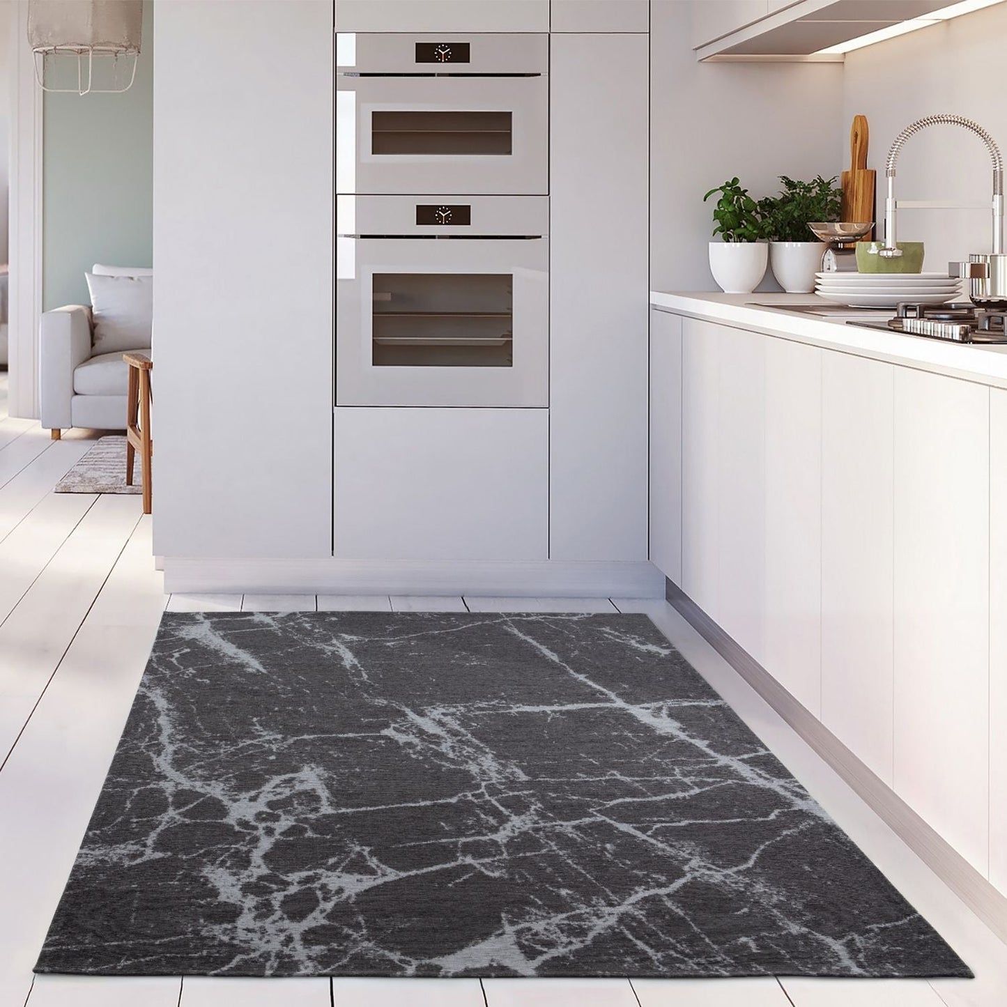 Washable Rug Carina Dark Grey | 6952D