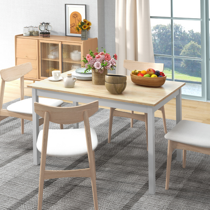 Aurora Dining Table Farmhouse Kitchen Table w/ Wood Frame for Dining Room