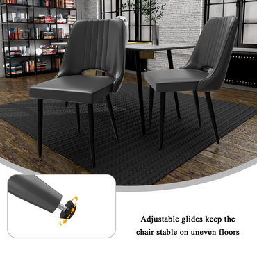 Dining Chairs with Cut-Out Backrest, Modern Kitchen Chair, Scandinavian Faux Leather Chair with High Back for Living Room Kitchen with High Back for Living Room Kitchen