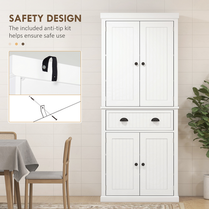 Freestanding Kitchen Storage Cabinet Drawers Cupboards Shelves White