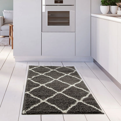 Moroccan Dark Grey Shaggy Rug | 740
