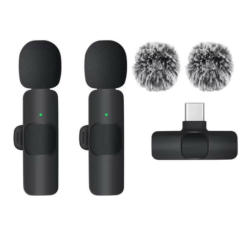Wireless Lavalier Microphone - Mini Windproof Wool Mic for iPhone 16, Perfect for Vlogs & YouTube Recording
