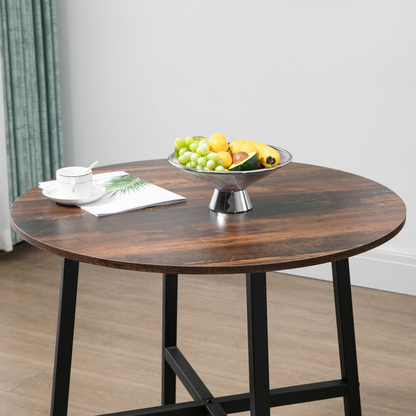 80cm Round Kitchen Table, Dining Table for Small Spaces, Steel Leg