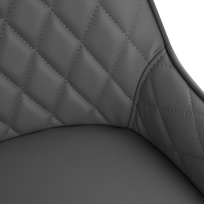 Aurora Set Of 2 Quilted PU Leather Dining Chairs w/ Metal Frame 4 Legs Grey