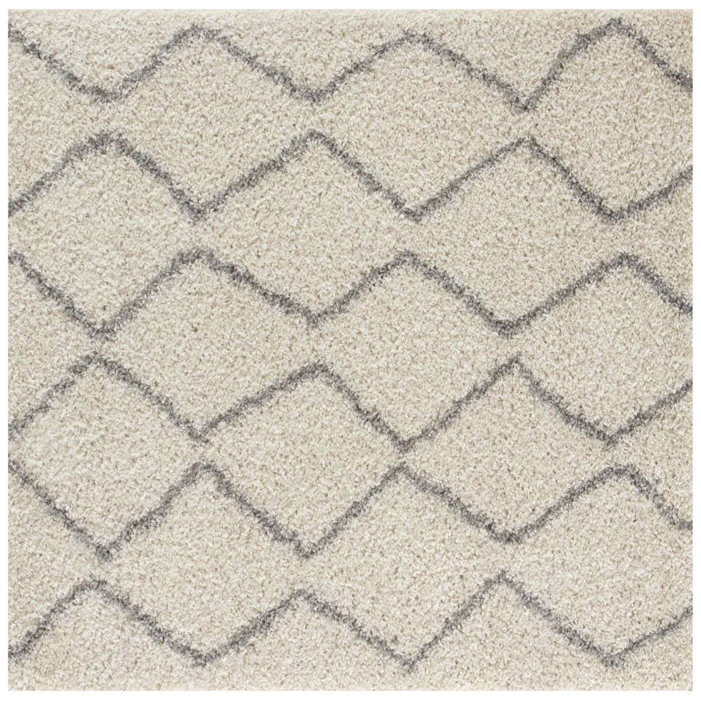 Moroccan Ivory Grey Shaggy Rug | 800