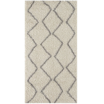 Moroccan Ivory Grey Shaggy Rug | 800