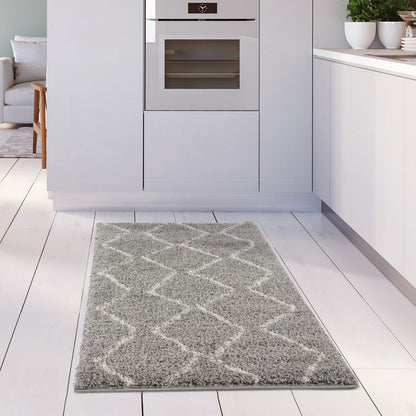 Moroccan Grey Shaggy Rug | 810