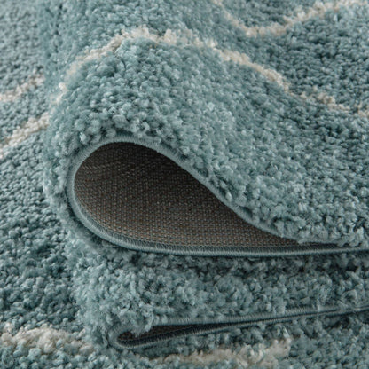 Moroccan Duck Egg Blue Shaggy Rug | 850