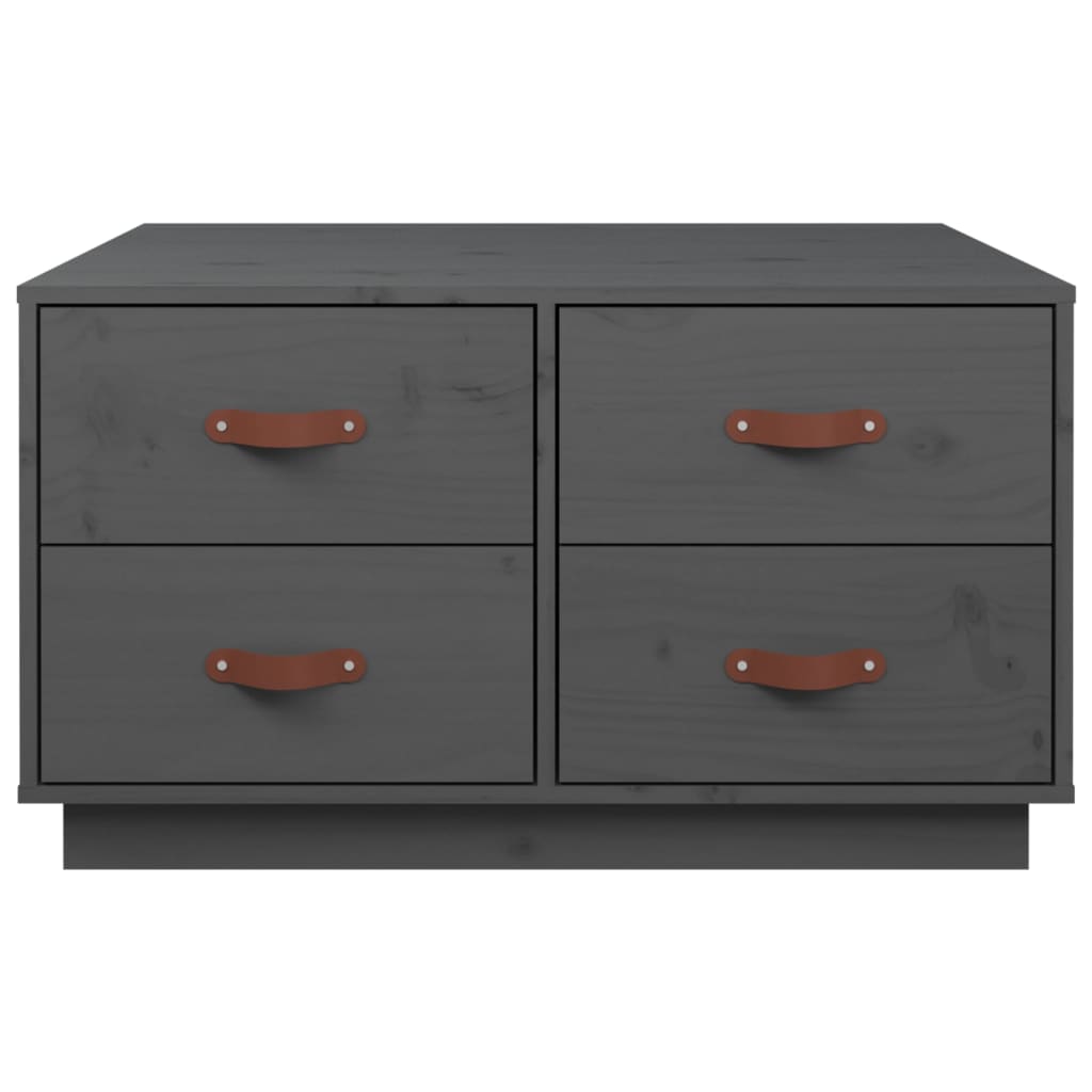 Coffee Table Grey 80x80x45 cm Solid Wood Pine