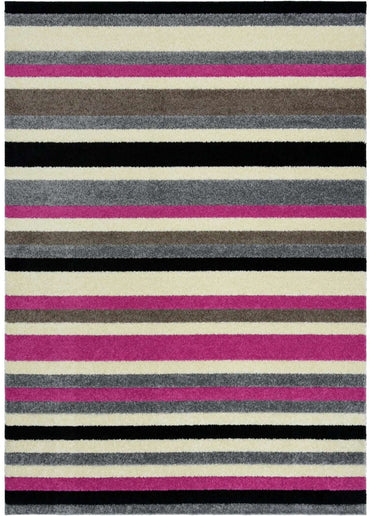 Linea Striped Pink Washable Rug