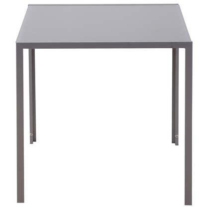 Modern Square Dining Table with Tempered Glass Top & Metal Legs