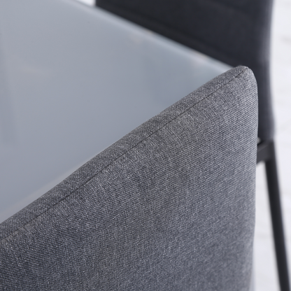 High Back Dining Chairs Upholstered Linen-Touch Fabric Accent Chairs Set of 4