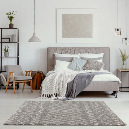 Moroccan Grey Shaggy Rug | 910